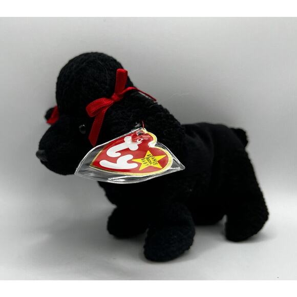 TY Beanie Baby Babies Stuffed Animal Plush Black Poodle GiGi 1998 - Picture 1 of 12